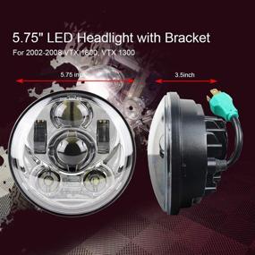 img 1 attached to Enhance Your Ride with Atubeix 5.75 inch Round LED Motorcycle Headlight DRL - Perfect Fit for VTX 1300 & VTX 1800 (SILVER)