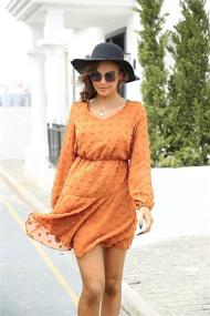 img 3 attached to LUXUR Dresses Ruffle Chiffon Apricot Women's Clothing