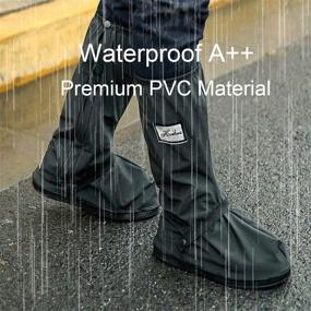 img 3 attached to 🌧️ AUHOO Waterproof Shoe Covers: Durable & Foldable Rain Boot Shoe Cover with Zipper – Non-Slip, Reflector, Men Women Rain Gear, Black