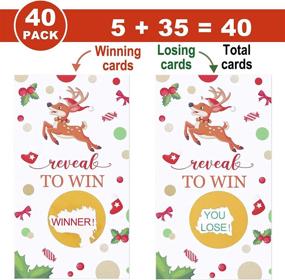 img 2 attached to 🦌 40 Наборов рождественских лотерейных карточек со снежными оленями: праздничные билеты для каникул, групп и Рождественских вечеринок, идеальные рождественские ручные игры для детей и взрослых