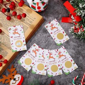 img 1 attached to 🦌 40 Наборов рождественских лотерейных карточек со снежными оленями: праздничные билеты для каникул, групп и Рождественских вечеринок, идеальные рождественские ручные игры для детей и взрослых