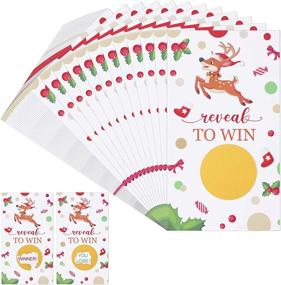 img 4 attached to 🦌 40 Наборов рождественских лотерейных карточек со снежными оленями: праздничные билеты для каникул, групп и Рождественских вечеринок, идеальные рождественские ручные игры для детей и взрослых