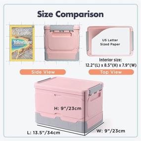 img 3 attached to 🌸 Normi Homes Durable Foldable Plastic Storage Bins with Lids: Ultimate Organization Solution for Home & Office, Toys, Snacks, Books - Light Pink Option