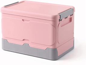 img 4 attached to 🌸 Normi Homes Durable Foldable Plastic Storage Bins with Lids: Ultimate Organization Solution for Home & Office, Toys, Snacks, Books - Light Pink Option