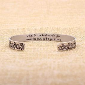 img 1 attached to 🌟 Inspiring Bracelets for Women and Teen Girls - Friendship Gifts, Best Friends Bracelets with Mantra Engraved, Perfect Birthday Gifts for Women