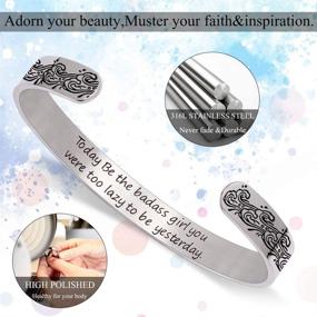 img 3 attached to 🌟 Inspiring Bracelets for Women and Teen Girls - Friendship Gifts, Best Friends Bracelets with Mantra Engraved, Perfect Birthday Gifts for Women