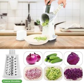 img 2 attached to 🧀 GOHOXX Rotary Cheese Grater 5 IN 1: Ultimate Kitchen Manual Cheese Shredder for Easy Chopping & Grating