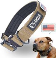 🐾 tactical dog collar with american flag design - heavy duty, durable, adjustable, quick release, metal buckle, k9 military style - tspro logo