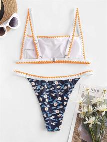 img 2 attached to 🏖️ Beach Chic: ZAFUL Women's Asymmetric Bohemian Swimsuits for Trendy Swimwear and Stylish Women's Clothing