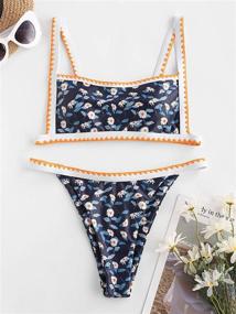 img 3 attached to 🏖️ Beach Chic: ZAFUL Women's Asymmetric Bohemian Swimsuits for Trendy Swimwear and Stylish Women's Clothing