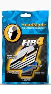 🪒 upgrade your shaving game with headblade men's hb4 refill shaving razor blades (4 blades) logo