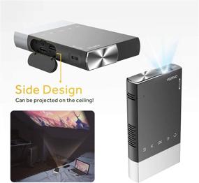img 2 attached to 📽️ Vamvo Ultra Mini Portable Projector 1080p Supported HD DLP LED Rechargeable Pico Projector with HDMI, USB, TF, and Micro SD - Ideal for Outdoor Use with iPhone, Android, Laptop, PC Projectors