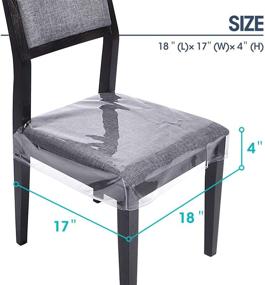 img 3 attached to 🪑 Set of 4 Zipcase Dining Chair Covers - Stain, Water, and Scratch Resistant Slipcovers - Chair Protectors with Adjustable Belt Strap - Waterproof PVC - Fits Most Standard Chairs - 18x17 inches