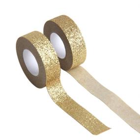 img 2 attached to 🌟 Hapy Shop Gold Glitter Tape - 3 Rolls, 15mm by 5m, Total 15m - Perfect for Scrapbook & Crafting