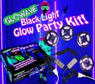 🎉 115w uv blacklight led strip kit - 4 lights for neon glow party, ultraviolet lighting for large rooms - easy set up, glow in the dark party supplies, halloween decor логотип