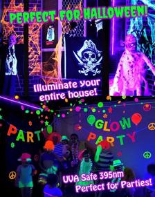 img 2 attached to 🎉 115W UV Blacklight LED Strip Kit - 4 Lights for Neon Glow Party, Ultraviolet Lighting for Large Rooms - Easy Set Up, Glow in The Dark Party Supplies, Halloween Decor