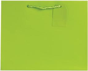 img 2 attached to 🛍️ Jillson Roberts 6-Count Large Lime Matte Gift Bags: 12.5" x 10" x 5", 12 Solid Colors