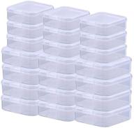 🗃️ 24-pack small clear plastic storage containers with lids for beads, earplugs, pins, crafts, jewelry, hardware - organizers for small items (2.9x2.9x1 & 2.1x2.1x0.8 inches) logo