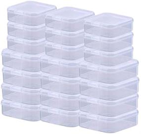 img 4 attached to 🗃️ 24-Pack Small Clear Plastic Storage Containers with Lids for Beads, Earplugs, Pins, Crafts, Jewelry, Hardware - Organizers for Small Items (2.9x2.9x1 & 2.1x2.1x0.8 Inches)