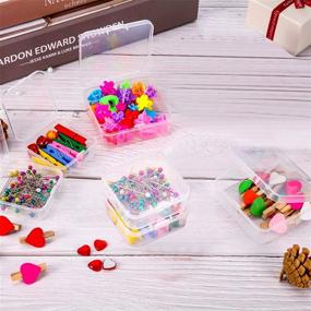 img 3 attached to 🗃️ 24-Pack Small Clear Plastic Storage Containers with Lids for Beads, Earplugs, Pins, Crafts, Jewelry, Hardware - Organizers for Small Items (2.9x2.9x1 & 2.1x2.1x0.8 Inches)