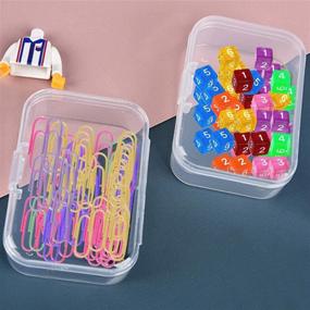 img 1 attached to 🗃️ 24-Pack Small Clear Plastic Storage Containers with Lids for Beads, Earplugs, Pins, Crafts, Jewelry, Hardware - Organizers for Small Items (2.9x2.9x1 & 2.1x2.1x0.8 Inches)