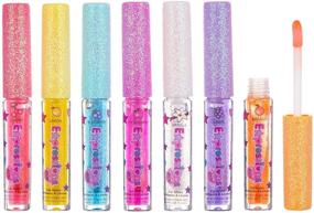 img 3 attached to 👄 Expressions Lip Gloss Wand Set for Girls, Teens, Ladies & Women - 7-Piece Glittery Fruity Flavored Collection, Suitable for Ages 5 and Up