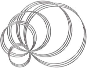 img 4 attached to 🔗 Benvo 15-Piece Metal Rings Hoops Steel Craft Silver Rings for Dream Catcher, Macrame and Other DIY Projects - 5 Sizes (2", 3", 4", 5.5", 6.3") - Silver