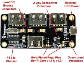 img 2 attached to Enhance Your Raspberry Pi Zero Experience with MakerSpot's 4-Port Stackable USB Hub HAT (Camera Connector, Bluetooth & WiFi Supported)