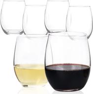 🍷 set of 6 large 20oz stemless wine glasses - enhanced aeration for red or white wine, bulk wine tumbler with lead-free construction logo