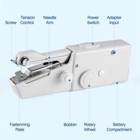 img 1 attached to Stywvoe Mini Sewing Machine - Portable, Professional Cordless Handheld Electric Tool for Quick Stitching - Ideal for Fabric, Clothing, Kids' Cloth - Home and Travel Use (White)