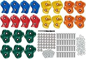 img 2 attached to Safe Kidz Deluxe Rock Climbing Holds for Kids - Complete Outdoor Climbing Stones Kit with Swing Safe Fasteners & Drill Bit, Easy to Install on Various Lumber Thicknesses