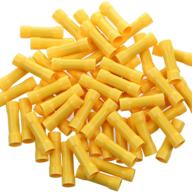 🔌 airic yellow butt connectors - 100pcs 12-10awg fully insulated pvc wire butt splice connectors, crimping terminals логотип