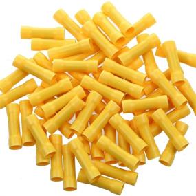 img 4 attached to 🔌 AIRIC Yellow Butt Connectors - 100Pcs 12-10AWG Fully Insulated PVC Wire Butt Splice Connectors, Crimping Terminals