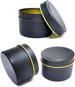 img 1 attached to 🕯️ 16-Piece Black Candle Tin Set for DIY Candle Making and Storage