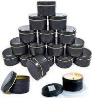 🕯️ 16-piece black candle tin set for diy candle making and storage logo