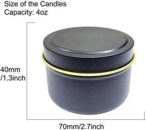 img 2 attached to 🕯️ 16-Piece Black Candle Tin Set for DIY Candle Making and Storage