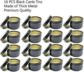 img 3 attached to 🕯️ 16-Piece Black Candle Tin Set for DIY Candle Making and Storage