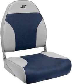 img 4 attached to 🎣 Wise 8WD588PLS-660 Mid-Back Fishing Boat Seat - Grey/Navy, with Logo - Comfortable and Durable - Standard Size