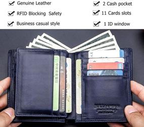 img 1 attached to 👝 Premium Leather RFID Blocking Wallets by BULLCAPTAIN: Essential Men's Accessories