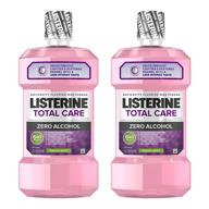 🌿 alcohol-free listerine total care mouthwash - 6 benefits: enamel strengthening, bad breath prevention, fluoride, fresh mint flavor - 1 l (pack of 2) logo