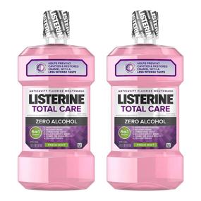 img 4 attached to 🌿 Alcohol-Free Listerine Total Care Mouthwash - 6 Benefits: Enamel Strengthening, Bad Breath Prevention, Fluoride, Fresh Mint Flavor - 1 L (Pack of 2)