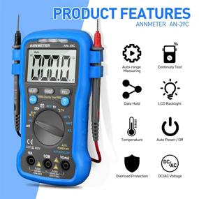 img 1 attached to 🔧 ANNMETER AN-39C: True RMS Auto-Ranging Multimeter - Accurate Voltmeter, Ohmmeter, Capacitance Meter & Temperature Reader