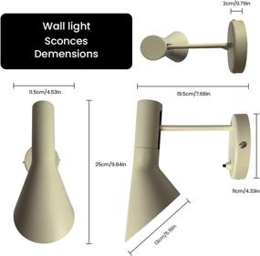 img 3 attached to Современные минималистские настенные светильники в скандинавском стиле Реплика настенного бра с регулируемой головкой Держатель E12 - Кремовый белый