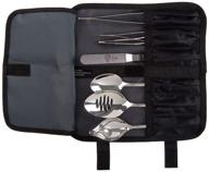 🔪 mercer culinary 8 piece professional chef plating kit - black stainless steel, high-quality tools logo