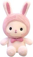 🐰 pink bunny plush stuffed animal pillow with wings - soft and huggable bunny plush toy doll - perfect birthday, valentine's, and christmas gift (25cm, pink) logo