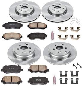 img 1 attached to Power Stop KOE5858 Autospecialty Комплект тормозных колодок - Оригинальные тормозные диски и керамические колодки: передние и задние замены.