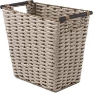 🗑️ wood handled whitmor waste basket: stylish and practical garbage disposal solution logo