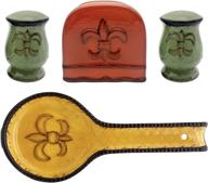 🍳 enhance your kitchen with the elegant tuscany fleur de lis 4 piece stove top set logo