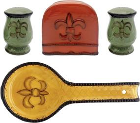 img 2 attached to 🍳 Enhance Your Kitchen with the Elegant Tuscany Fleur De Lis 4 Piece Stove Top Set