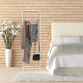 img 2 attached to 👚 Small Space Clothes Rack – Portable Stainless Steel Garment Rack for Hanging Clothes, White – WGWJM